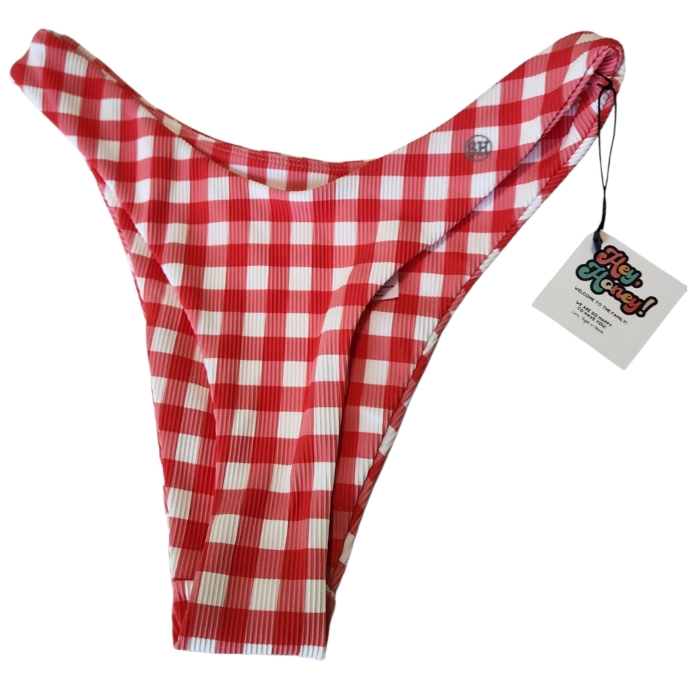 Salty Honey Memphis Gingham Bikini Bottoms Size M